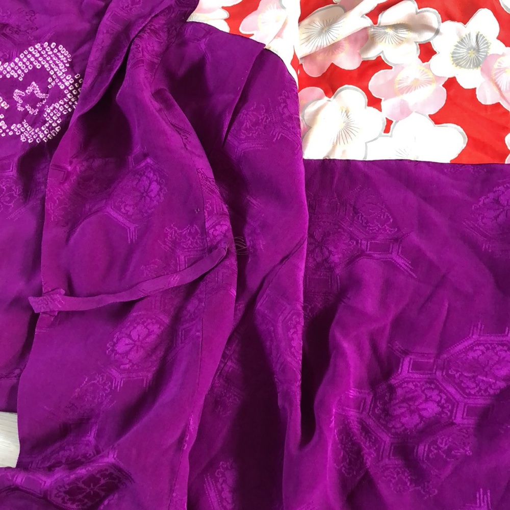 Purple silk kimono - Picture 6 of 11